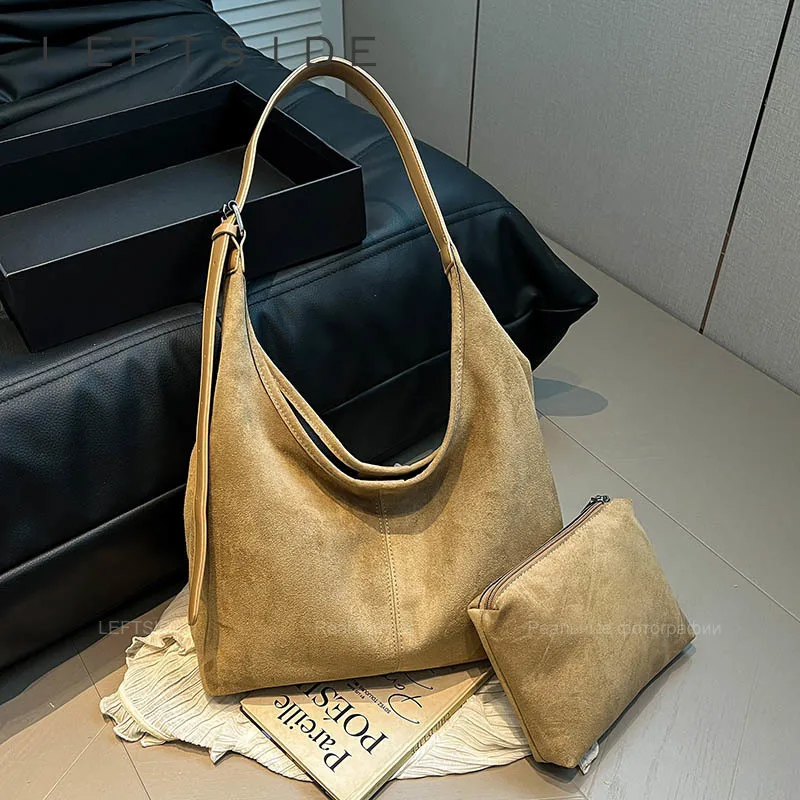 LEFTSIDE 2 Pcs/set Faux Suede Big Shoulder Bags for Women Hobo Tote Bag 2025 Winter Luxury New Designer Purses and Handbags
LEFTSIDE 2 Pcs/set Faux Suede Big Shoulder Bags for Women Hobo Tote Bag 2025 Winter Luxury New Designer Purses and Handbags