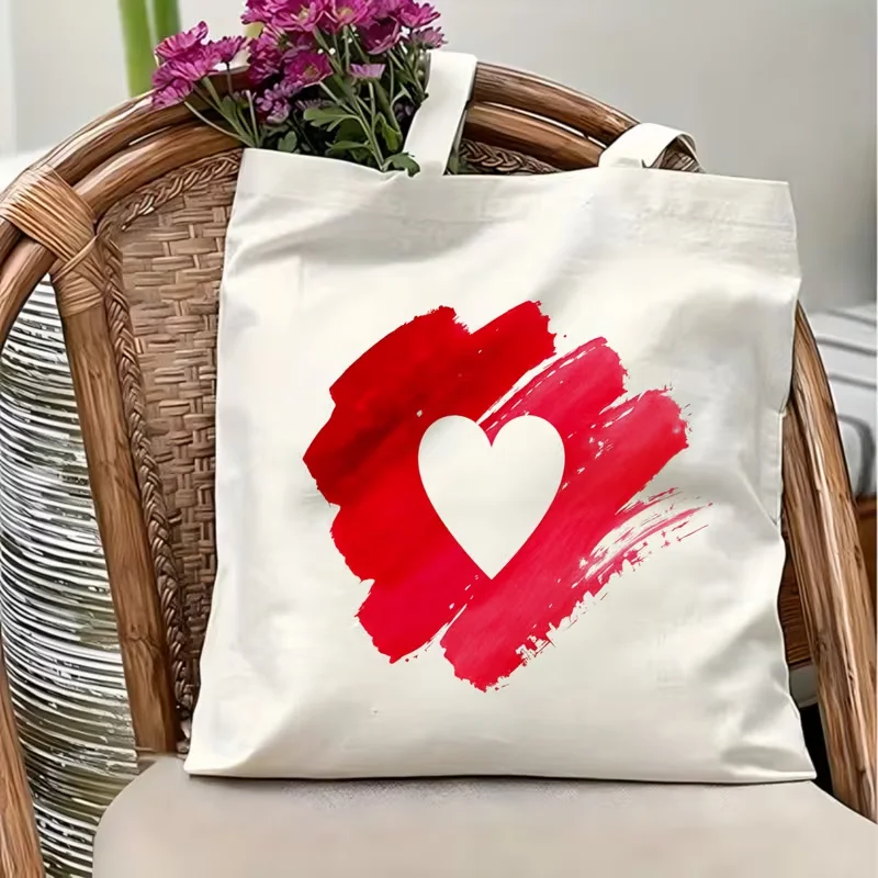 Red Watercolor Brush White Heart Canvas Tote Bag Reusable Shoulder Handbag Cute Love Pattern Shopping Travel Daily Bag
Red Watercolor Brush White Heart Canvas Tote Bag Reusable Shoulder Handbag Cute Love Pattern Shopping Travel Daily Bag
