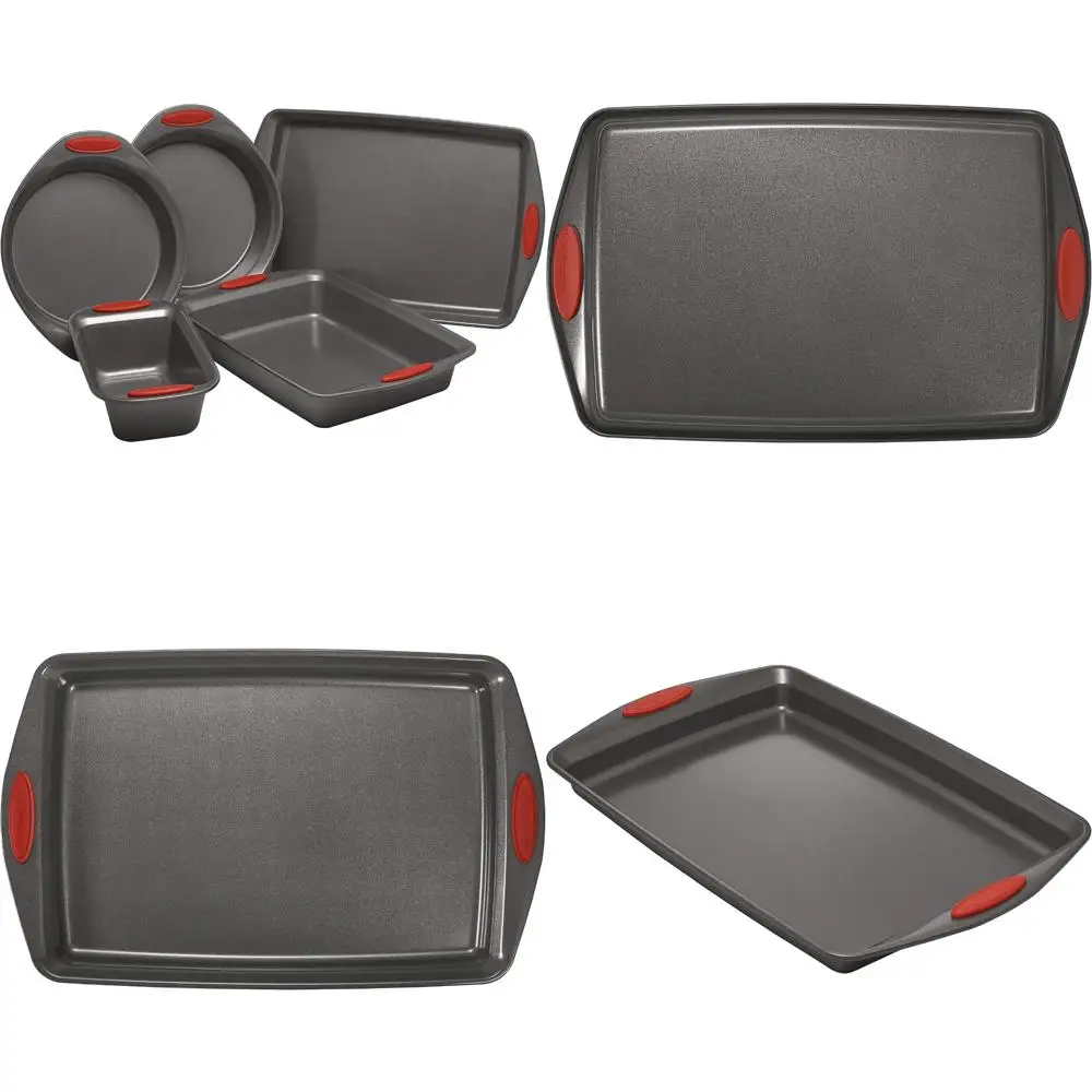 Серый набор форм для выпечки с антипригарным покрытием из 5 предметов с ручками: форма для хлеба, форма для выпечки, формы для тортов и лист для печенья
Серый набор форм для выпечки с антипригарным покрытием из 5 предметов с ручками: форма для хлеба, форма для выпечки, формы для тортов и лист для печенья
