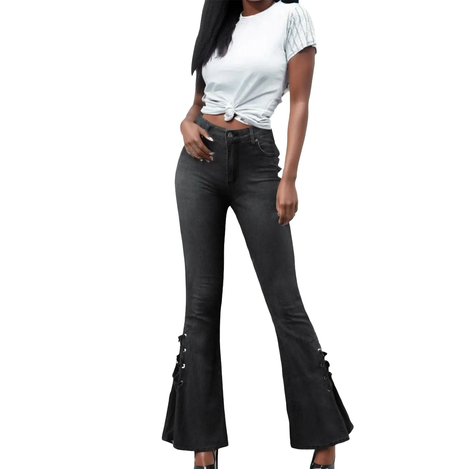 New Women Mid Waist Stretch Flare Jeans Wide Leg Butt-lifted Denim Pants Casual Korean Style Skinny Bell Bottom Pocket Trousers
New Women Mid Waist Stretch Flare Jeans Wide Leg Butt-lifted Denim Pants Casual Korean Style Skinny Bell Bottom Pocket Trousers
