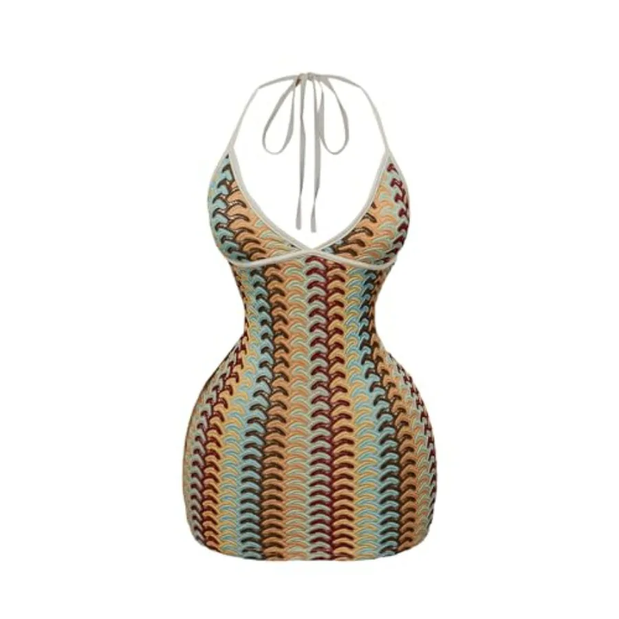 GORGLITTER Women's Boho Halter Bodycon Mini Dress Sleeveless Tie Backless Vacation Beach Short Dresses 2026
GORGLITTER Women's Boho Halter Bodycon Mini Dress Sleeveless Tie Backless Vacation Beach Short Dresses 2026