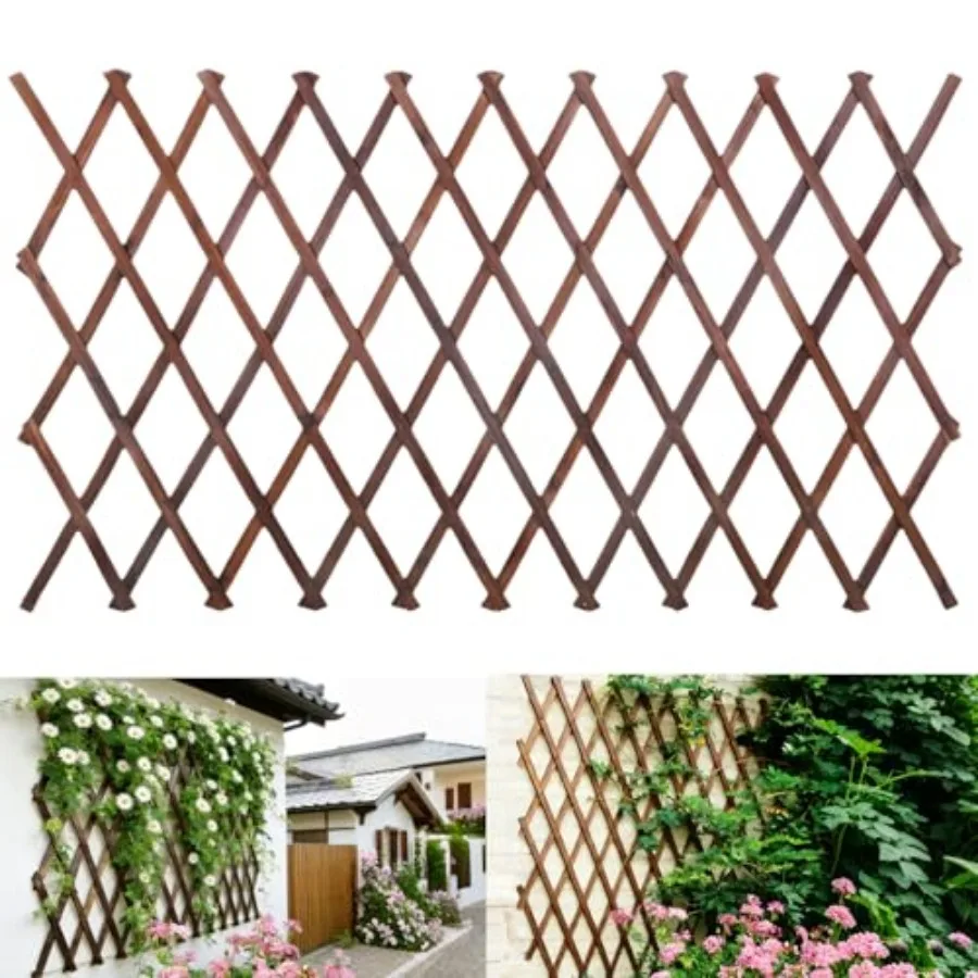 Expandable Garden Trellis, Large Wooden Lattice Fence Wall Panel Lattice Trellis for Climbing Plants Outdoor Ivy Vine Rose Clem
Expandable Garden Trellis, Large Wooden Lattice Fence Wall Panel Lattice Trellis for Climbing Plants Outdoor Ivy Vine Rose Clem