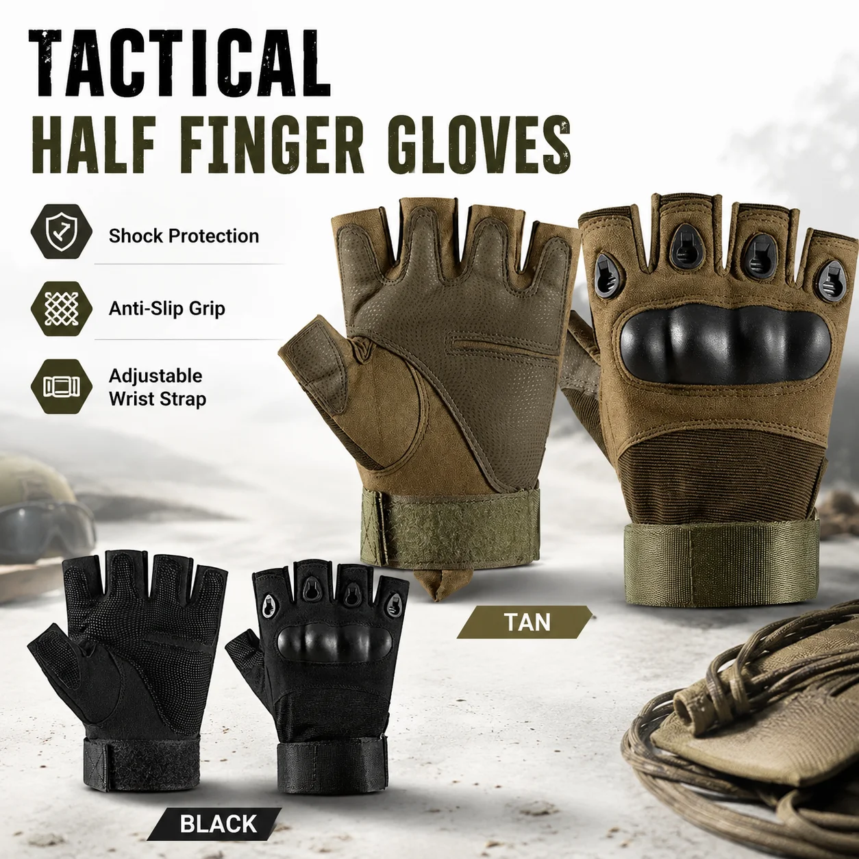 Tactical Half Finger Gloves Men Women Hard Knuckle Guard Anti Slip Palm Grip Outdoor Cycling Hiking Airsoft Training Gloves Sets
Tactical Half Finger Gloves Men Women Hard Knuckle Guard Anti Slip Palm Grip Outdoor Cycling Hiking Airsoft Training Gloves Sets