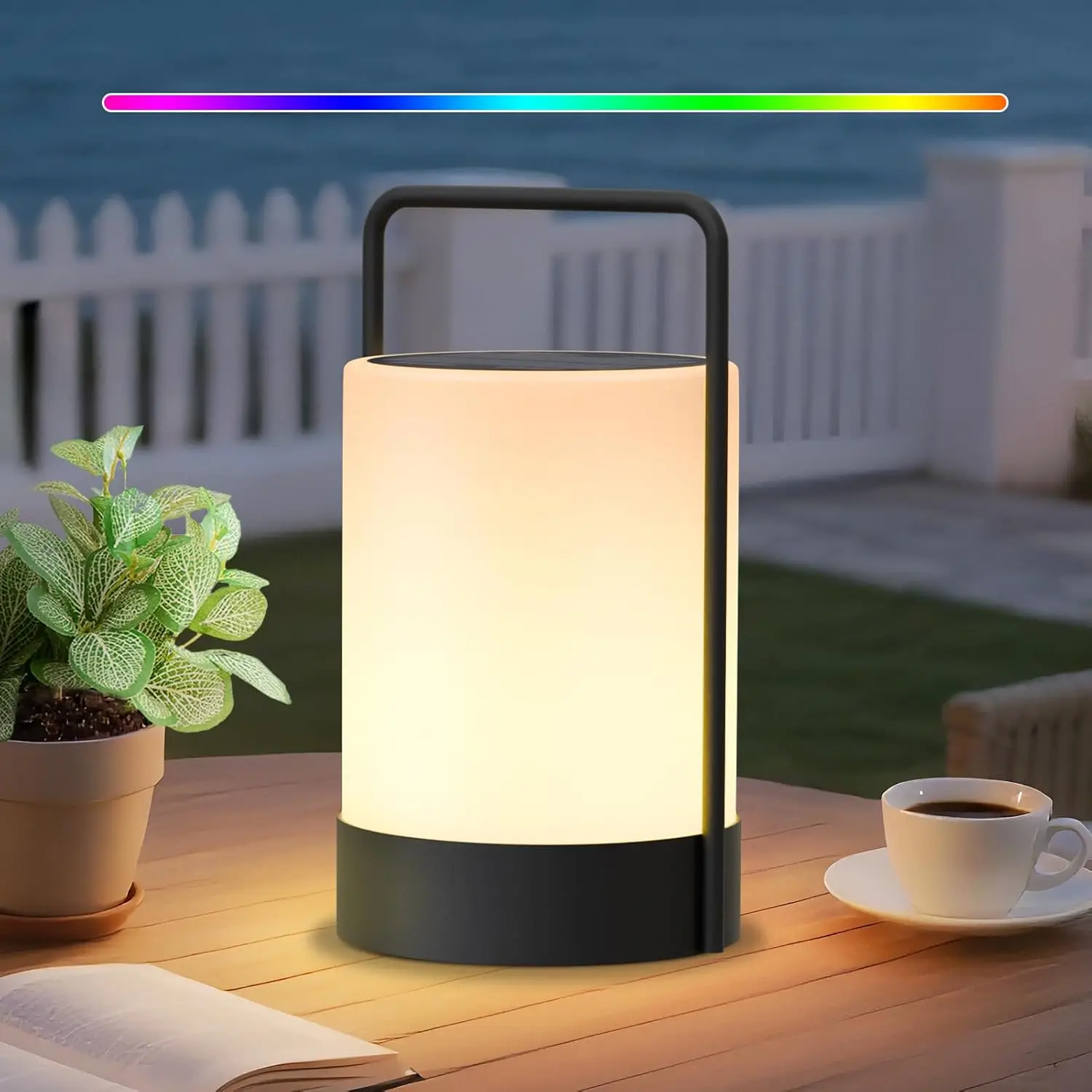 Solar Lantern LED Outdoor Table Lamp Cordless IP44 RGB and Warm White for Patio Camping Restaurant Terrace
Solar Lantern LED Outdoor Table Lamp Cordless IP44 RGB and Warm White for Patio Camping Restaurant Terrace