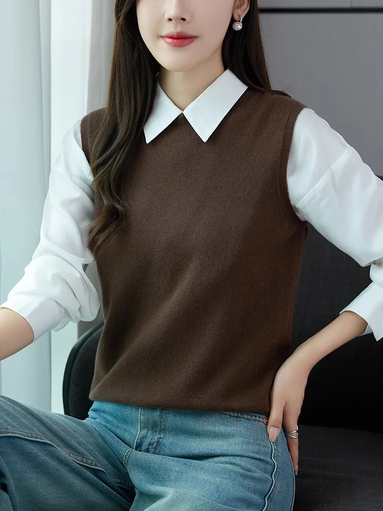 Новинка осени: Женский вязаный жилет-топ без рукавов, базовый слой, для повседневной носки, стандартная длина
Новинка осени: Женский вязаный жилет-топ без рукавов, базовый слой, для повседневной носки, стандартная длина