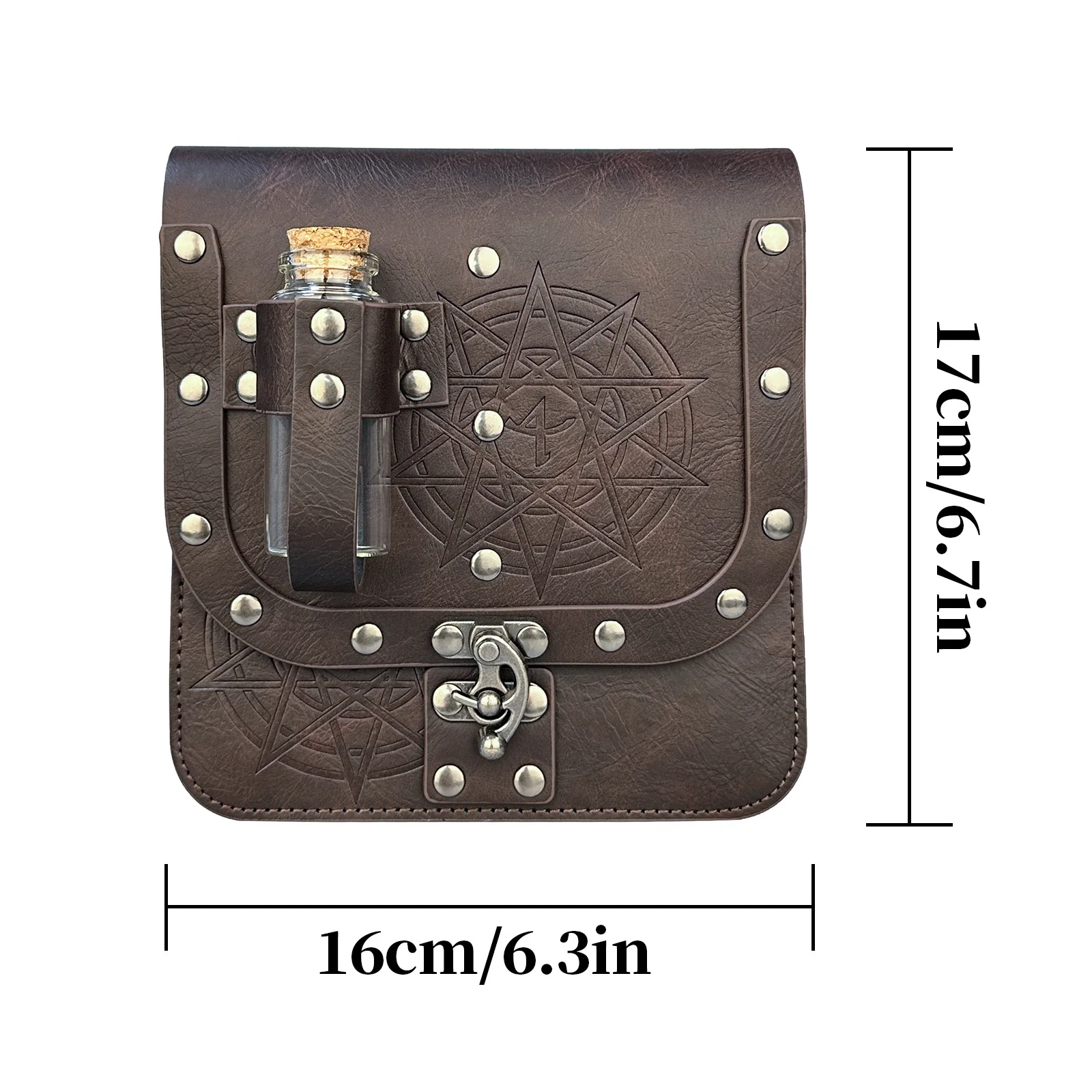 Medieval Brown Vintage Fantasy Wizard Waist Pouch Belt Bag With A Cork Potion Vials For Halloween Cosplay Accessories
Medieval Brown Vintage Fantasy Wizard Waist Pouch Belt Bag With A Cork Potion Vials For Halloween Cosplay Accessories