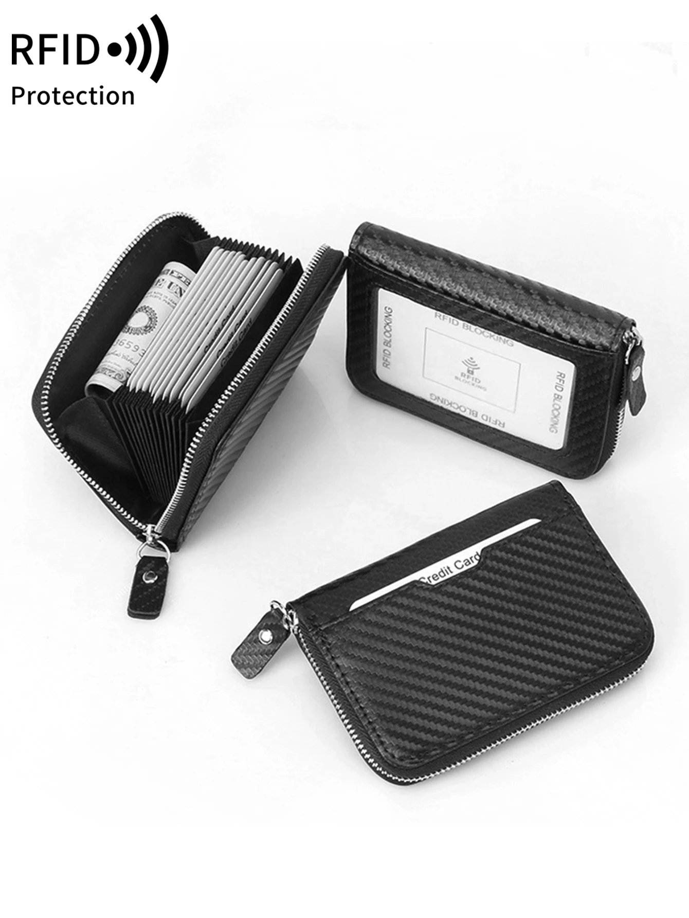 Минимализм RFID-блокировка органная сумка для карт модный узор из углеродного волокна кошелек для монет на молнии деловой мужской зажим для карт, с окошком для удостоверения личности
Минимализм RFID-блокировка органная сумка для карт модный узор из углеродного волокна кошелек для монет на молнии деловой мужской зажим для карт, с окошком для удостоверения личности