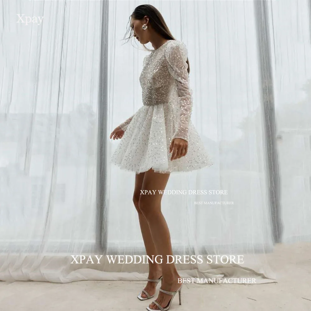 XPAY Luxury Short Mini Wedding Dresses Long Sleeve Lace Beading Above Knee Bridal Dress Sparkly Shiny Beach Boho Bride Gown 2024
XPAY Luxury Short Mini Wedding Dresses Long Sleeve Lace Beading Above Knee Bridal Dress Sparkly Shiny Beach Boho Bride Gown 2024
