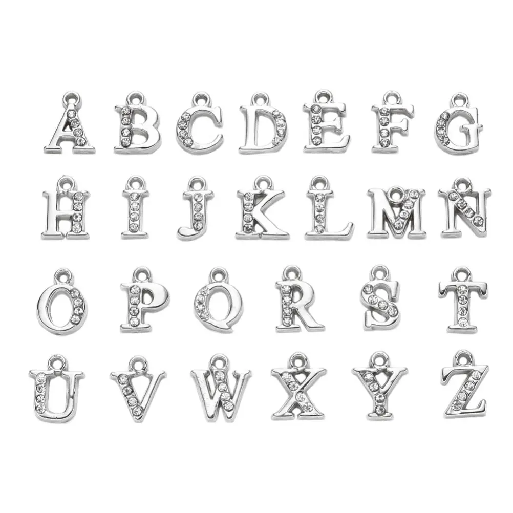 26 Pcs Alphabet Pendant Decorative Letter Necklace Accessory Vintage DIY H made Alloy Rhinestone Charm Jewelry Making Craft
26 Pcs Alphabet Pendant Decorative Letter Necklace Accessory Vintage DIY H made Alloy Rhinestone Charm Jewelry Making Craft