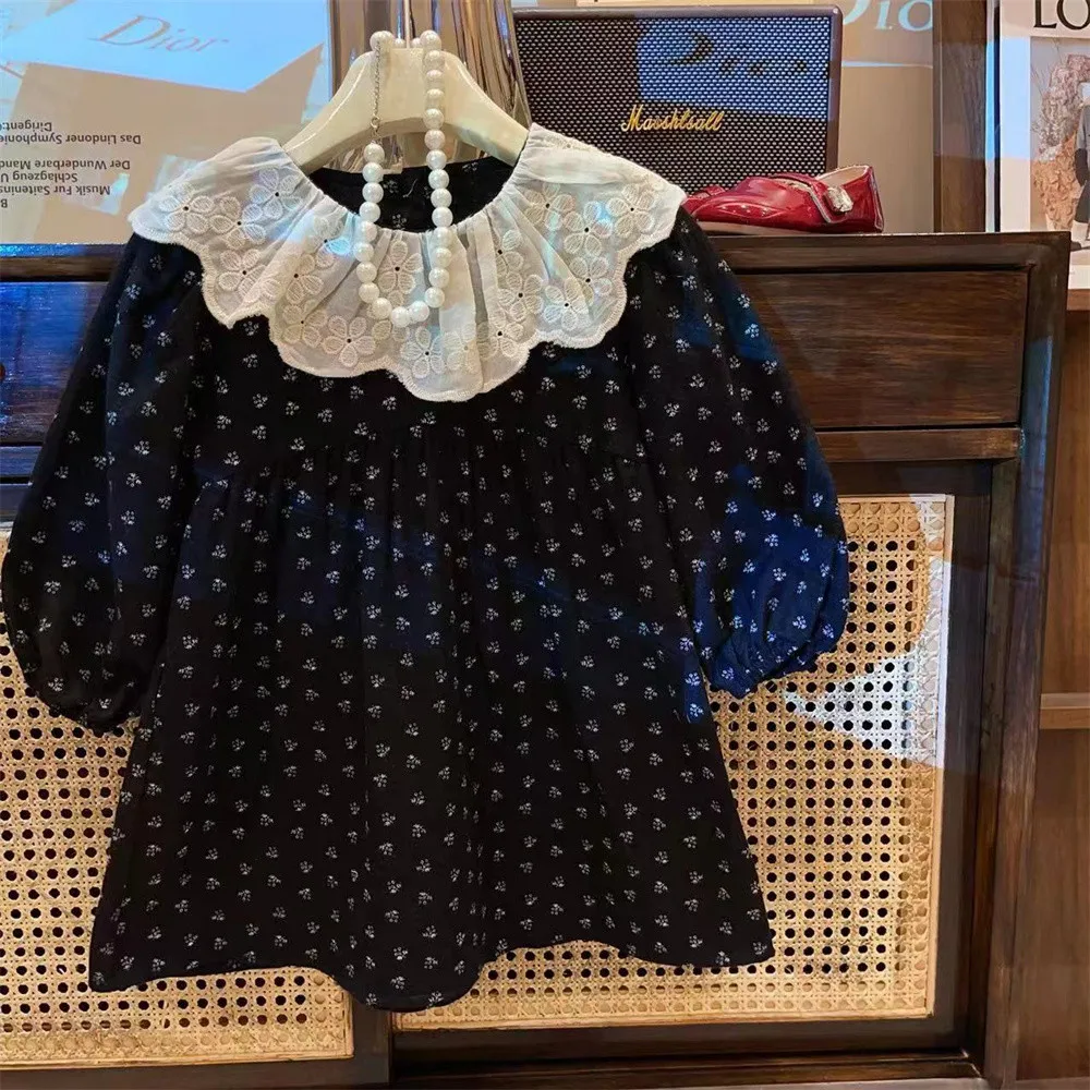 Girls' Long Sleeve Dress Spring and Autumn New Collection Children's Retro Cute Floral Lace Round Neck Princess Dress
Girls' Long Sleeve Dress Spring and Autumn New Collection Children's Retro Cute Floral Lace Round Neck Princess Dress