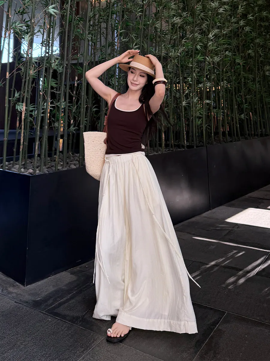 High Waist Wide Leg Pants Women's Casual Loose Style Braid Rope Spring Summer Floor Length Pants Comfortable Lazy Fashion
High Waist Wide Leg Pants Women's Casual Loose Style Braid Rope Spring Summer Floor Length Pants Comfortable Lazy Fashion