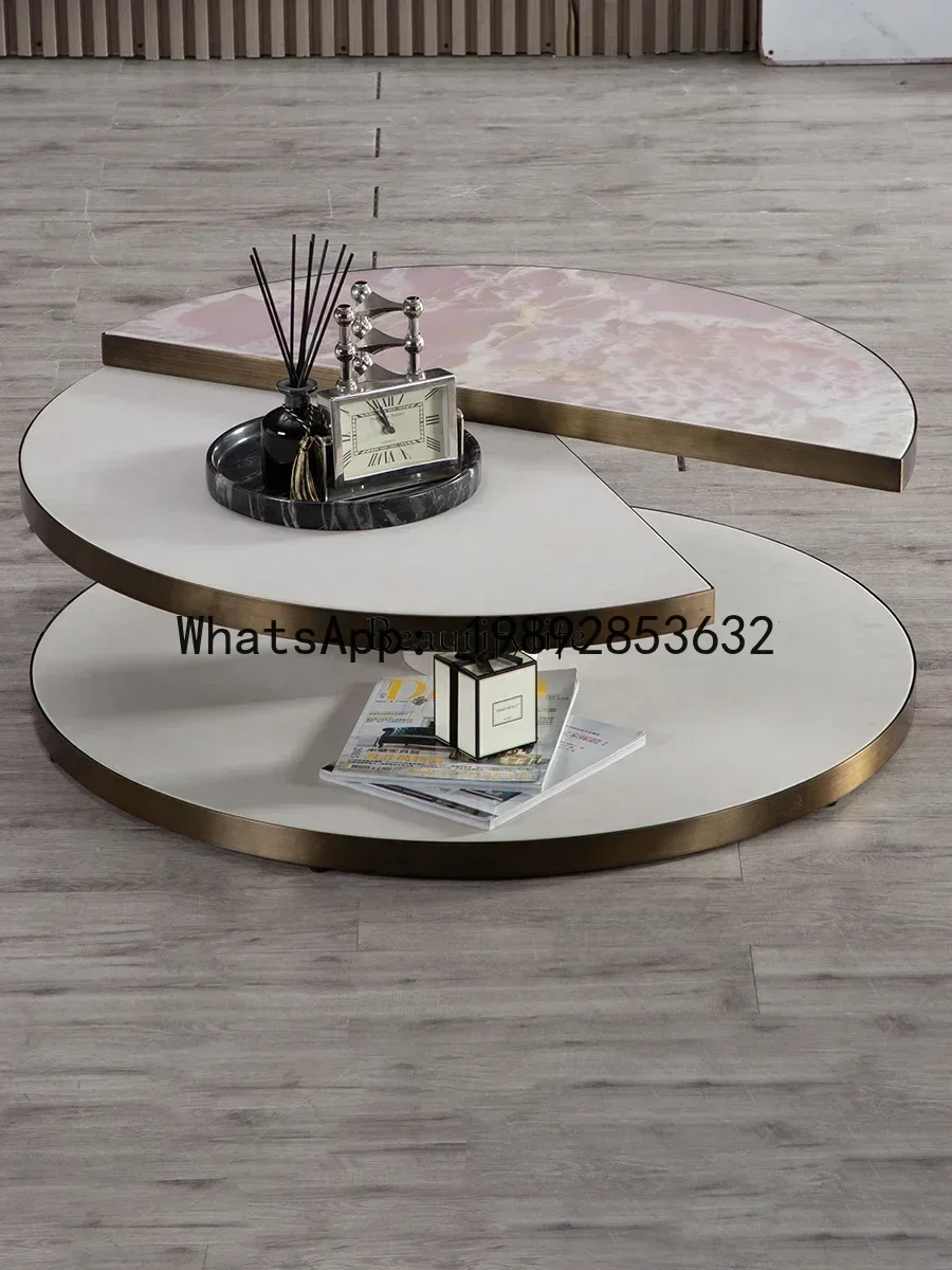 5.15Mild Luxury Marble Coffee Table Living Room Stainless Steel round Luxury Stone Tea Table
5.15Mild Luxury Marble Coffee Table Living Room Stainless Steel round Luxury Stone Tea Table