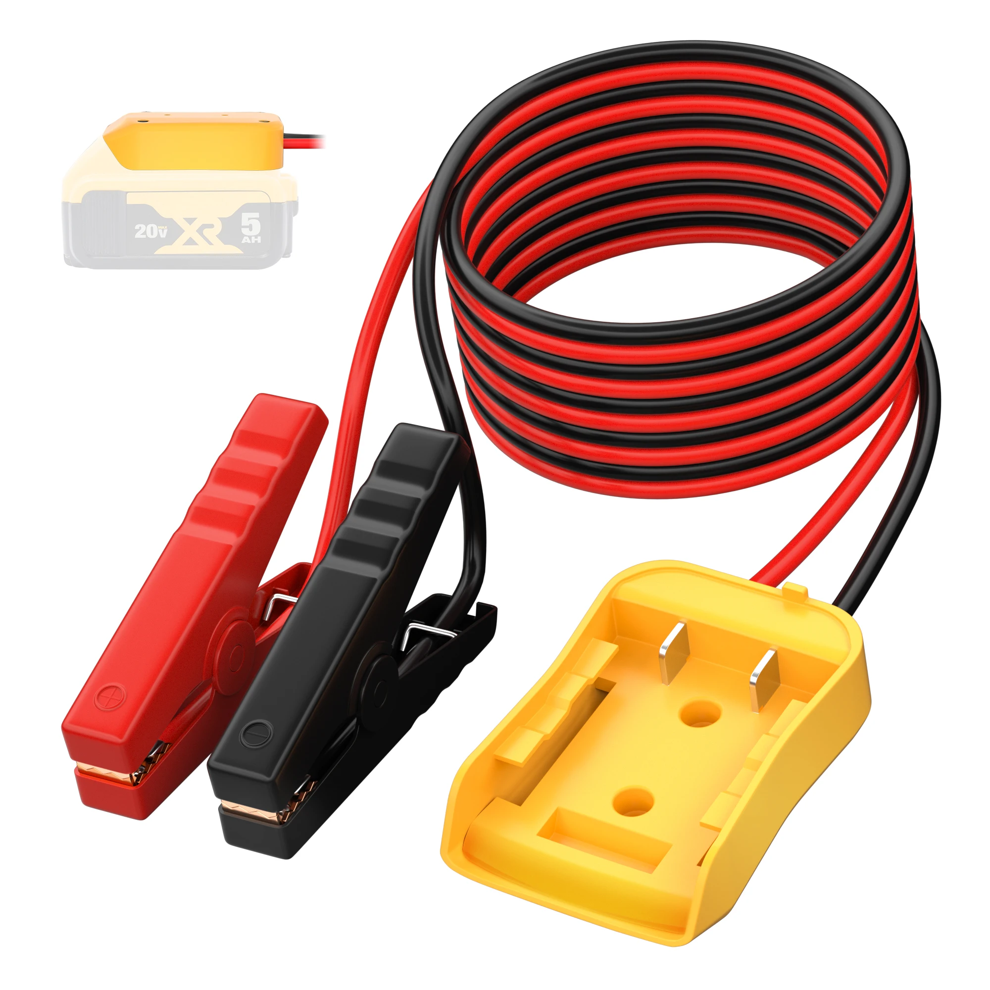 Power Wheel Battery Adapter for Dewalt 20v with 6FT Jumper Cable Clamps Portable Car Battery Charger Jump Starter
Power Wheel Battery Adapter for Dewalt 20v with 6FT Jumper Cable Clamps Portable Car Battery Charger Jump Starter