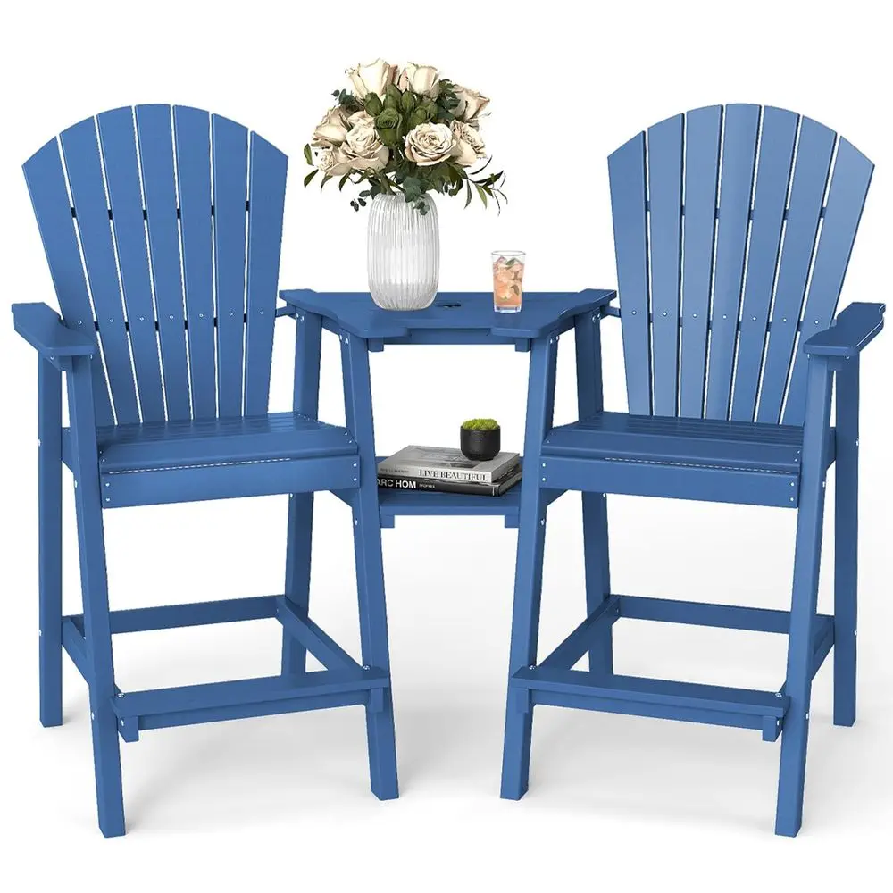 Tall Adirondack Chair Set of 2, All Weather HDPE Bar Height Adirondack Chair with Double Connecting Trays, Adirondack Barstools
Tall Adirondack Chair Set of 2, All Weather HDPE Bar Height Adirondack Chair with Double Connecting Trays, Adirondack Barstools