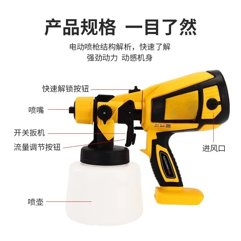 New Lithium Battery Spray Gun Electric High Voltage Dewei Pin Spray Gun Portable Latex Paint Removable
New Lithium Battery Spray Gun Electric High Voltage Dewei Pin Spray Gun Portable Latex Paint Removable