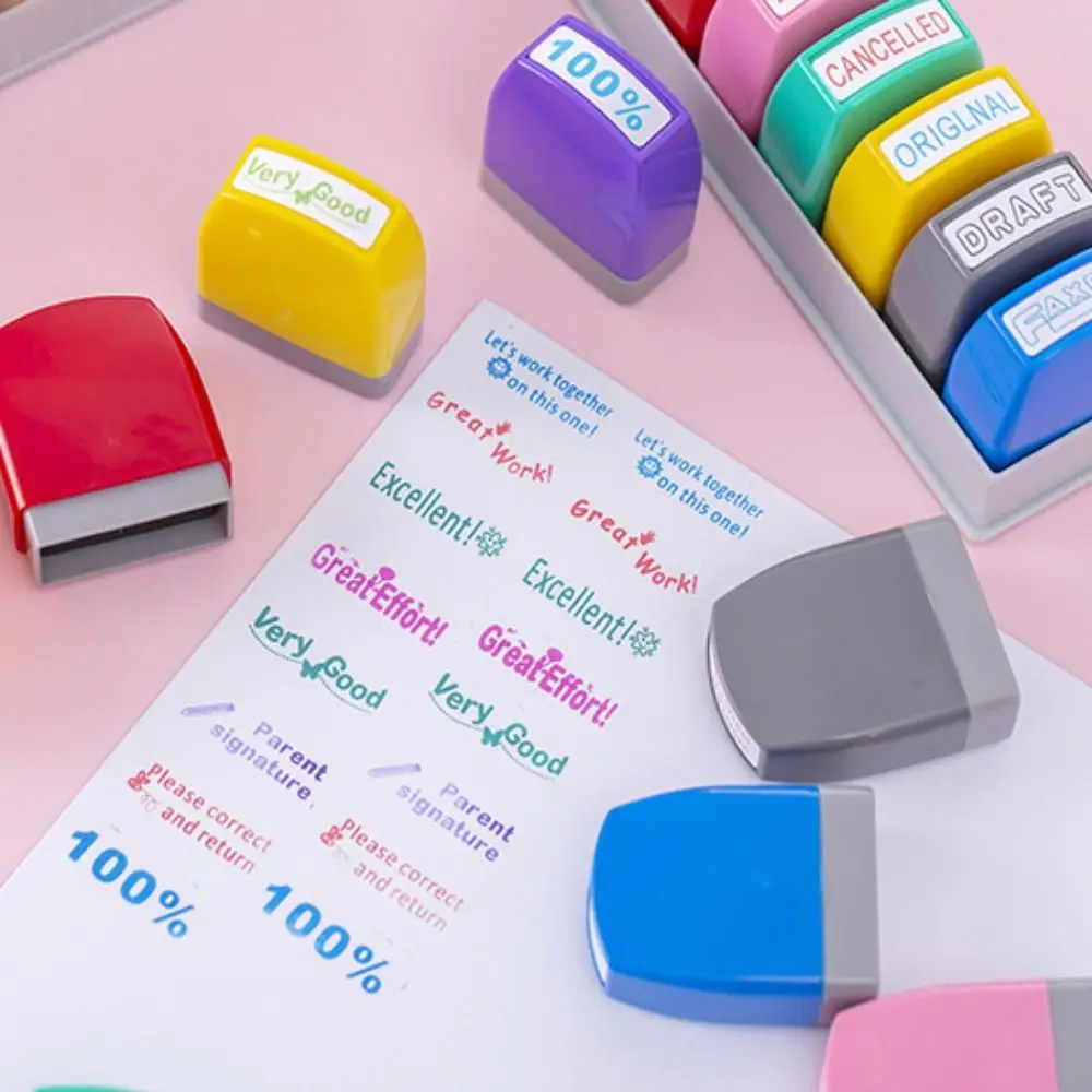8pcs/set Homework Correction Teacher Encouraging Stamp Time Saving Self Inking Positive Reviews Grading Stamp Signature
8pcs/set Homework Correction Teacher Encouraging Stamp Time Saving Self Inking Positive Reviews Grading Stamp Signature