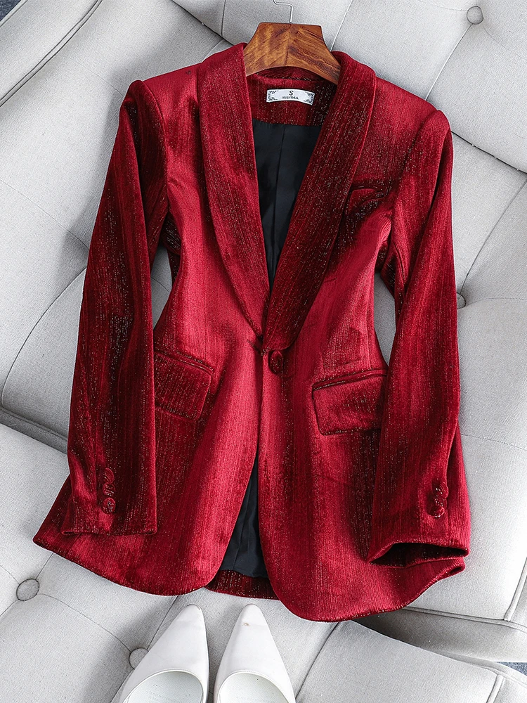 Autumn Winter Ladies Formal Blazer Coat Women Female Green Red Solid Long Sleeve Single Button Business Work Wear Jacket
Autumn Winter Ladies Formal Blazer Coat Women Female Green Red Solid Long Sleeve Single Button Business Work Wear Jacket