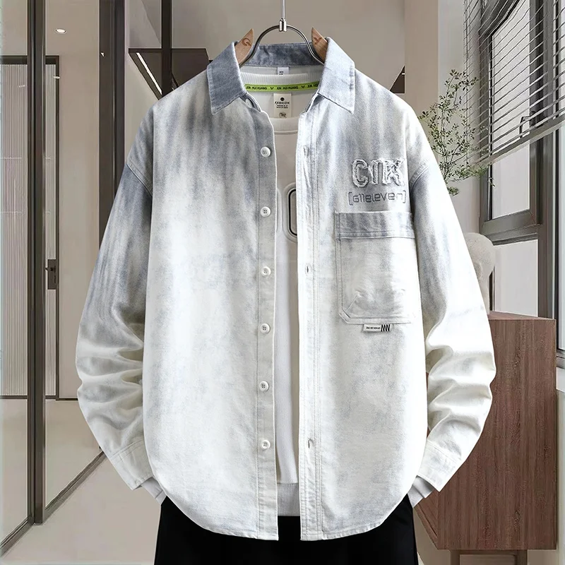 Loose Fit American Sle Tie Dye Long Sve Men's irt Casual Vintage Hong Kong Sle Outerwear Faion Brand Spring Autumn
Loose Fit American Sle Tie Dye Long Sve Men's irt Casual Vintage Hong Kong Sle Outerwear Faion Brand Spring Autumn