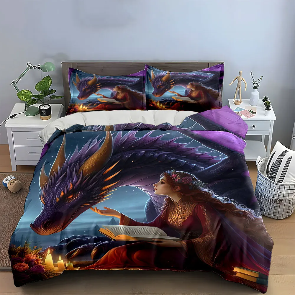 "Fantasy Dragon Reading Set" Bedding Set with 1 Duvet Cover 2 Pillowcases Single Double King Queen, Gift
"Fantasy Dragon Reading Set" Bedding Set with 1 Duvet Cover 2 Pillowcases Single Double King Queen, Gift