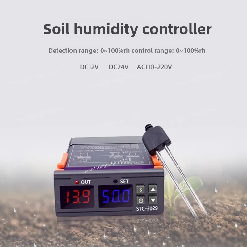 STC-3029 Модуль контроллера влажности почвы — цифровой дисплей для автоматического полива и рассыпки (точный для цветочных горшков)
STC-3029 Модуль контроллера влажности почвы — цифровой дисплей для автоматического полива и рассыпки (точный для цветочных горшков)