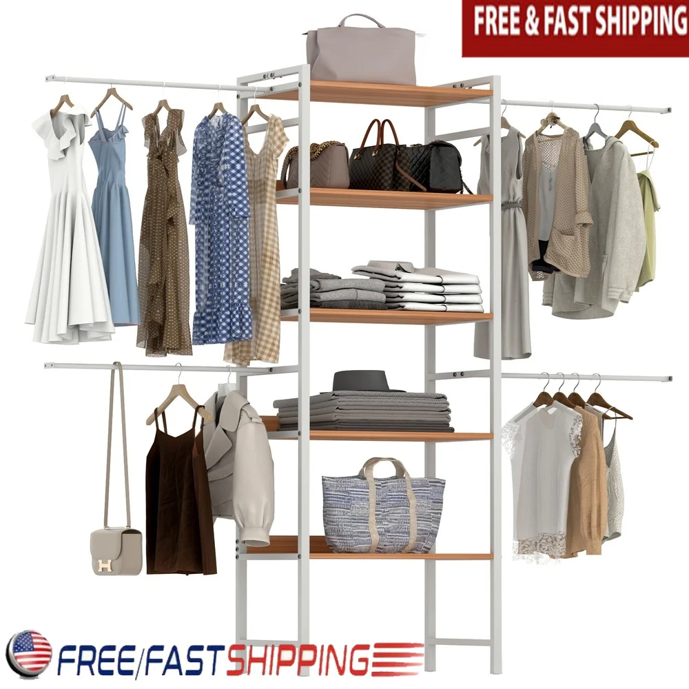 Heavy Duty 5-Tier Metal Clothes Rack Adjustable Closet Organizer System with 4 Hanger Rods Bedroom Storage Solution
Heavy Duty 5-Tier Metal Clothes Rack Adjustable Closet Organizer System with 4 Hanger Rods Bedroom Storage Solution