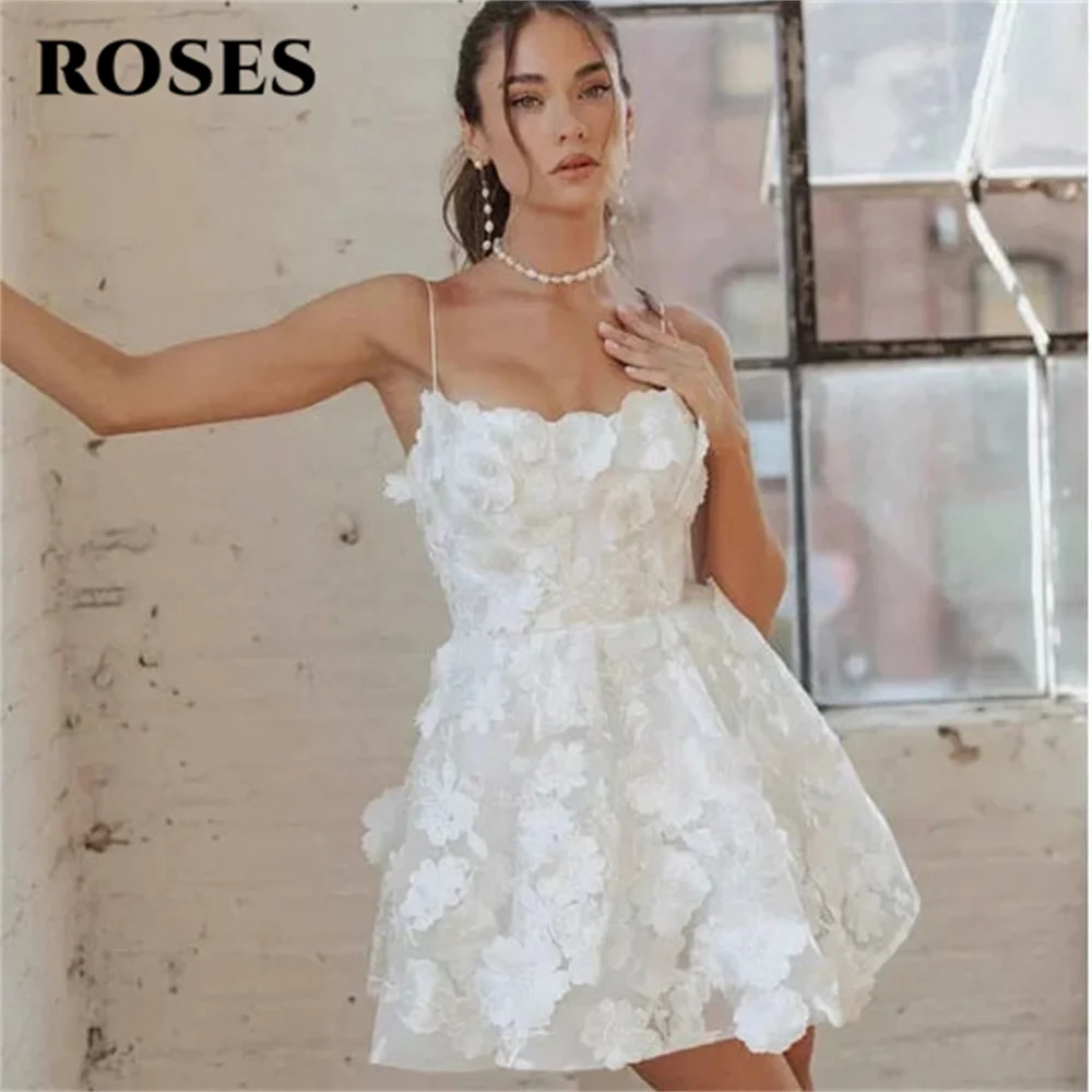 ROSES White Spaghetti Strap Short Party Dress Appliques Lace Short Celebrity Dress Pleat Special Occasion Dresses Customized
ROSES White Spaghetti Strap Short Party Dress Appliques Lace Short Celebrity Dress Pleat Special Occasion Dresses Customized