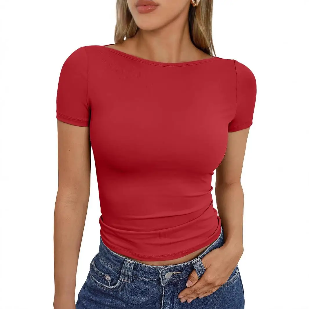Women's ort Sve Slim Fit irt Tight Fitting Outerwear Casual Sle Polyester Spandex Blend ort T-irt for Ladies
Women's ort Sve Slim Fit irt Tight Fitting Outerwear Casual Sle Polyester Spandex Blend ort T-irt for Ladies