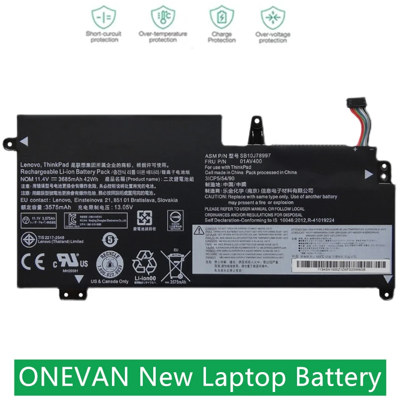 CSMHY New 01AV401 Battery For Lenovo Thinkpad New S2 2018-20L1,13-20GK 1st,SB10J78999 01AV402 01AV437 01AV400 SB10K97592 01AV435
CSMHY New 01AV401 Battery For Lenovo Thinkpad New S2 2018-20L1,13-20GK 1st,SB10J78999 01AV402 01AV437 01AV400 SB10K97592 01AV435