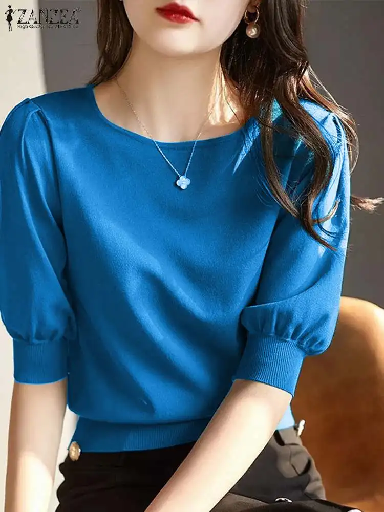 Women Solid OL Work Blouses Elegant Half Sleeve Blouse Autumn Fashion Shirt 2024 ZANZEA Summer Casual Solid O Neck Blusas Tunic
Women Solid OL Work Blouses Elegant Half Sleeve Blouse Autumn Fashion Shirt 2024 ZANZEA Summer Casual Solid O Neck Blusas Tunic