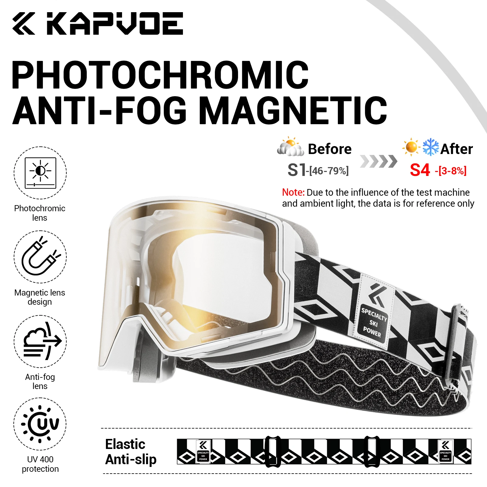 KAPVOE Photochromic Anti-fog Ski Glasses Snow Snowboard Glasses Snowmobile Eyewear Ski Goggles Double Magnet Adsorpt Layers
KAPVOE Photochromic Anti-fog Ski Glasses Snow Snowboard Glasses Snowmobile Eyewear Ski Goggles Double Magnet Adsorpt Layers