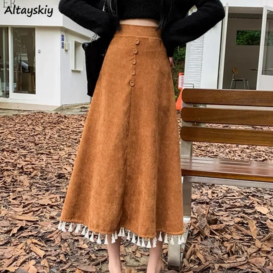 Corduroy Skirts Women A-line Vintage Gentle Tassel Design High Waist Chic Literary Autumn Winter Girls 2023 French Style Faldas
Corduroy Skirts Women A-line Vintage Gentle Tassel Design High Waist Chic Literary Autumn Winter Girls 2023 French Style Faldas