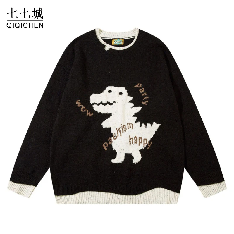 Mens Oversized Sweaters Cartoon Dinosaur Jacquard Knitted Pullover Japanese Harajuku Casual Loose Jumpers Couple Streetwear Fall
Mens Oversized Sweaters Cartoon Dinosaur Jacquard Knitted Pullover Japanese Harajuku Casual Loose Jumpers Couple Streetwear Fall