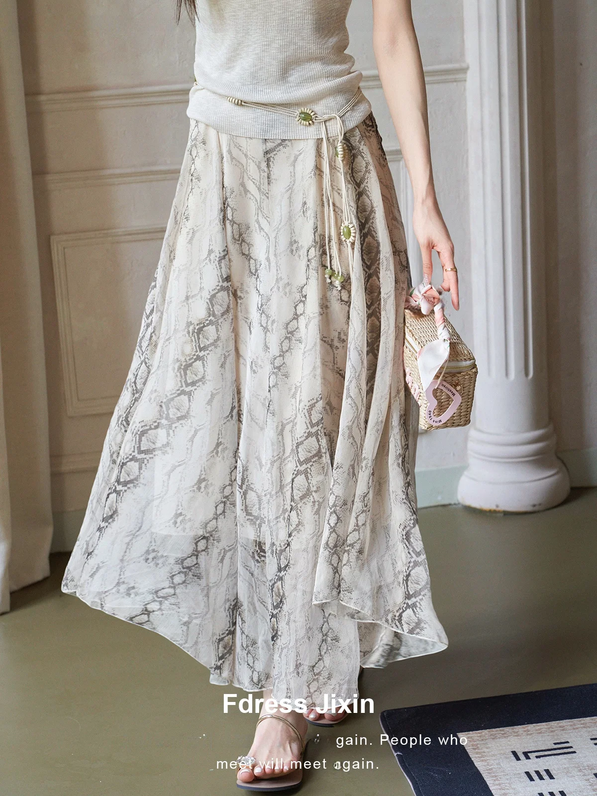 Elegant Snake Print Long A-Line Skirt Half-length Drifting Irregular Waist-cinching Polyester Fiber Commute City Women's Skirt
Elegant Snake Print Long A-Line Skirt Half-length Drifting Irregular Waist-cinching Polyester Fiber Commute City Women's Skirt