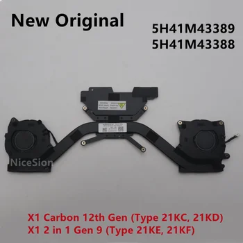 New Original Laptop For Lenovo ThinkPad X1 Carbon 12th Gen 9 X1 2 in 1 CPU Cooling Fan Heatsink Radiator 5H41M43389 5H41M43388