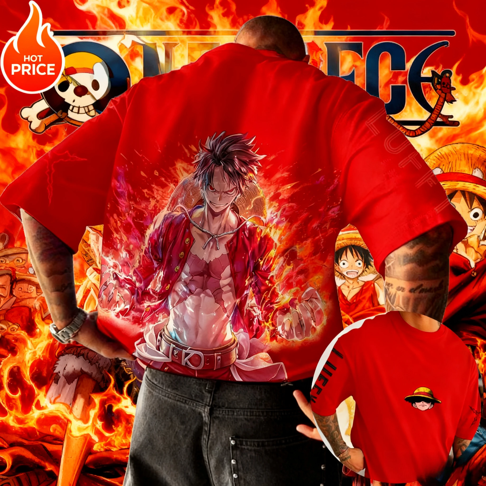 2025 Best-selling One Piece Series Monkey D. Luffy Character T-shirt, Oversized Y2k Summer Print 100% Pure Cotton T-shirt
2025 Best-selling One Piece Series Monkey D. Luffy Character T-shirt, Oversized Y2k Summer Print 100% Pure Cotton T-shirt