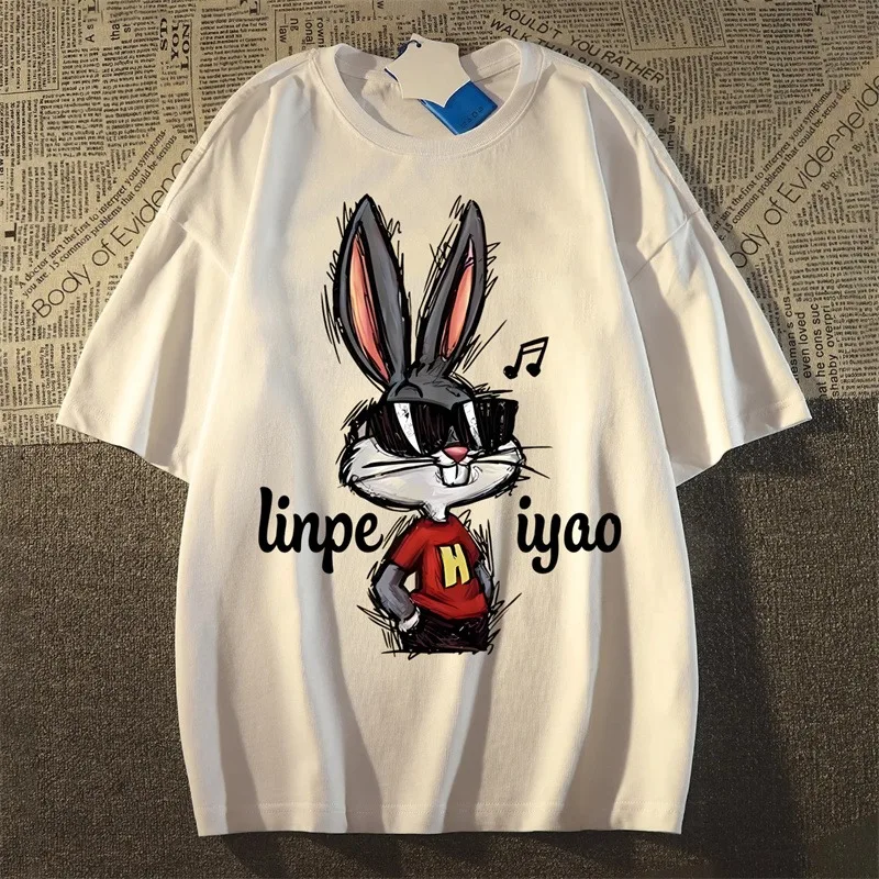Motorcycle Bunny Pure Cotton Short-Sleeved Men's and Women's Loose Street Style Trendy Brand Style 2025 New Short-Sleeved
Motorcycle Bunny Pure Cotton Short-Sleeved Men's and Women's Loose Street Style Trendy Brand Style 2025 New Short-Sleeved