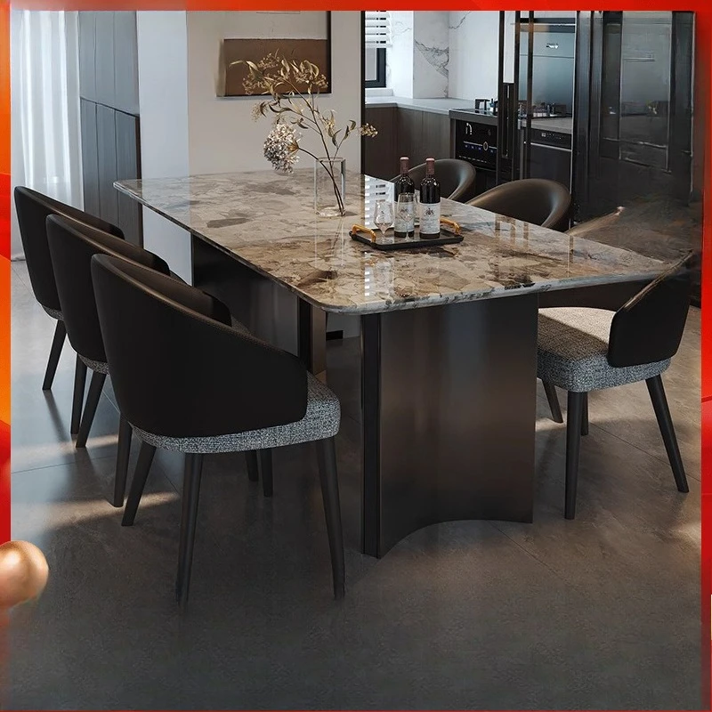 Light luxury marble dining table, Italian minimalist rectangular family dining table and chair combination, high-end dining tabl
Light luxury marble dining table, Italian minimalist rectangular family dining table and chair combination, high-end dining tabl
