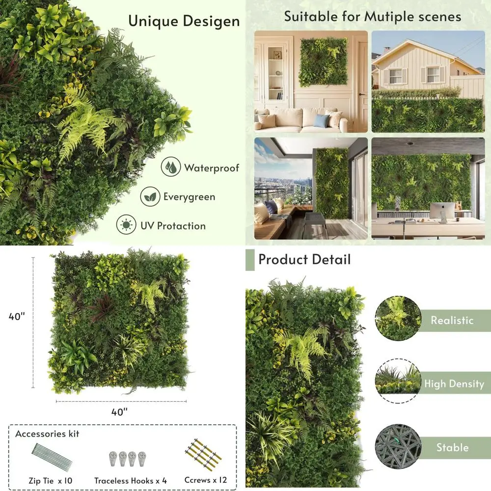 Панели из искусственного самшита, 3D-зеленая стена 40x40 дюймов для внутреннего и наружного использования
Панели из искусственного самшита, 3D-зеленая стена 40x40 дюймов для внутреннего и наружного использования