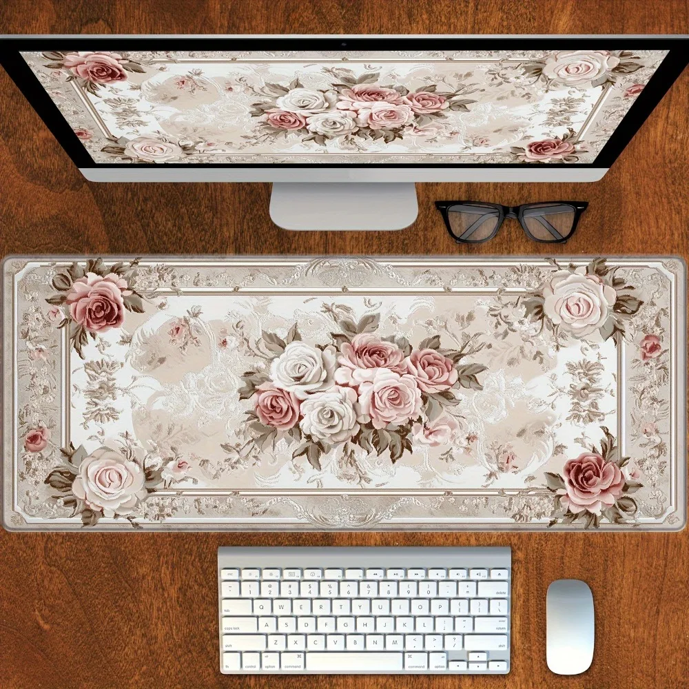 Vintage Dusty Rose Floral Large Desk Mat, Antique Pink & White Rose Pattern Extended Mouse Pad, Elegant Desk Pad for Home Office
Vintage Dusty Rose Floral Large Desk Mat, Antique Pink & White Rose Pattern Extended Mouse Pad, Elegant Desk Pad for Home Office