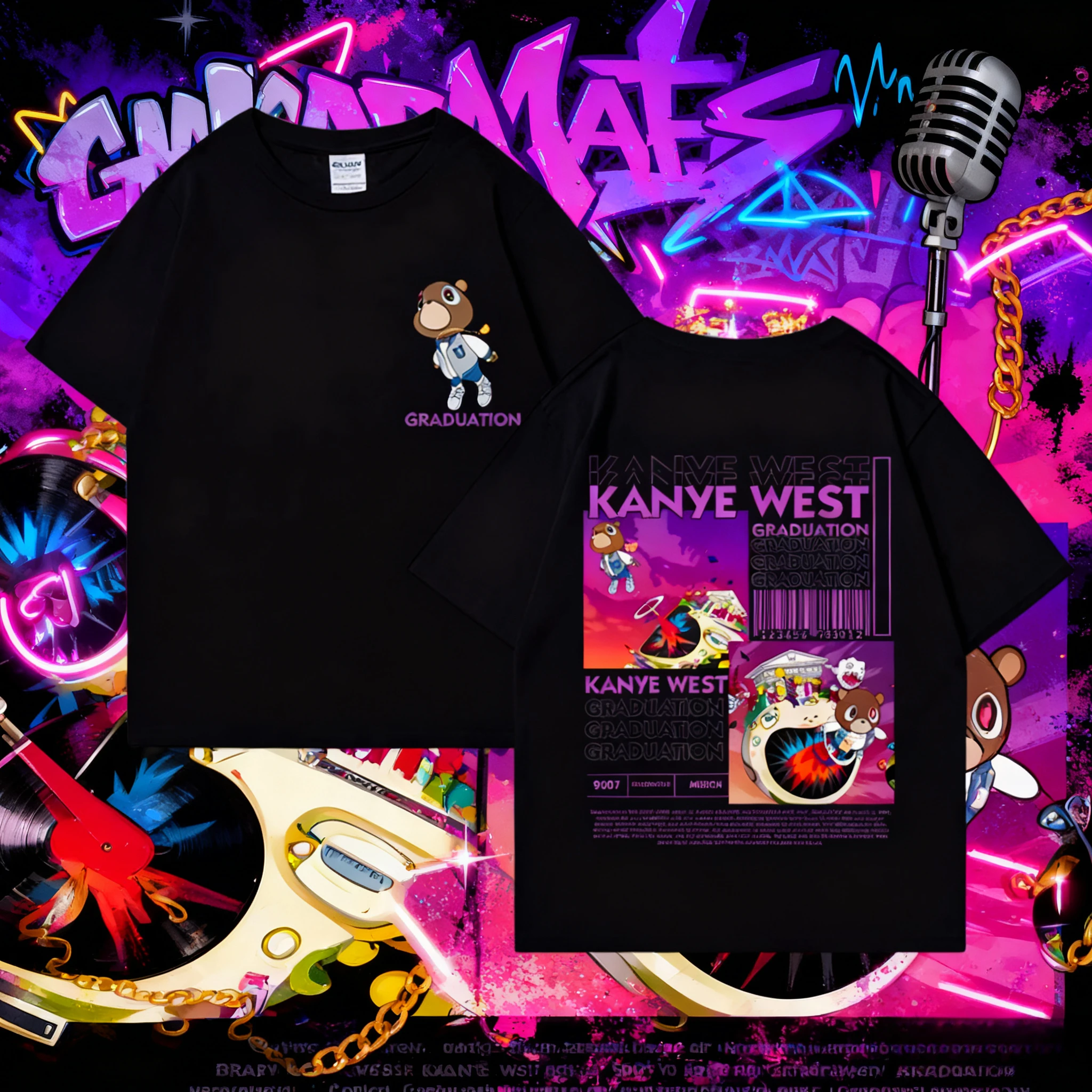 2025-26, летняя хлопковая футболка Kanye West-Bear Graduation, хит продаж, модная трендовая футболка большого размера в стиле ретро в стиле Харадзюку
2025-26, летняя хлопковая футболка Kanye West-Bear Graduation, хит продаж, модная трендовая футболка большого размера в стиле ретро в стиле Харадзюку