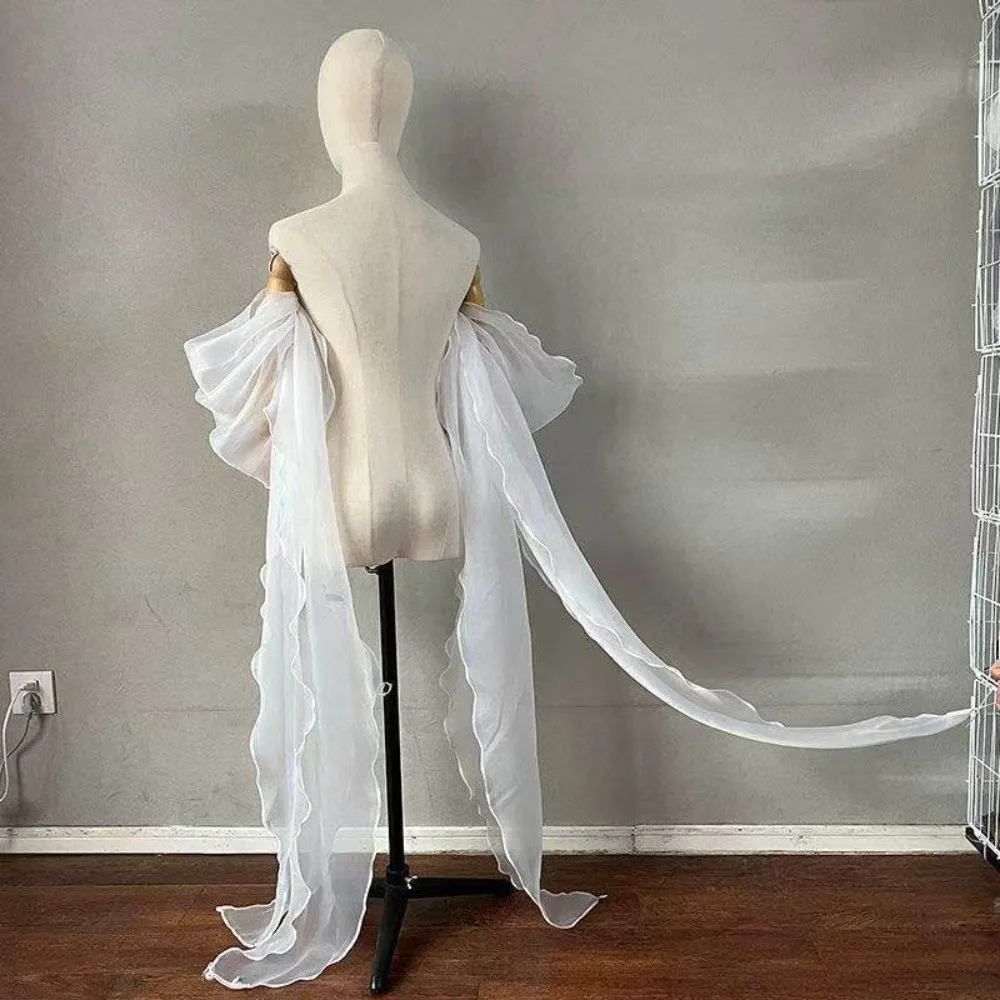 Fashion Fluffy Bridal Arm Sleeves Seethrough Organza Puff Sleeves Wrap Detachable Long Tail Ribbon Wrap Sleeves Wedding Ceremony
Fashion Fluffy Bridal Arm Sleeves Seethrough Organza Puff Sleeves Wrap Detachable Long Tail Ribbon Wrap Sleeves Wedding Ceremony