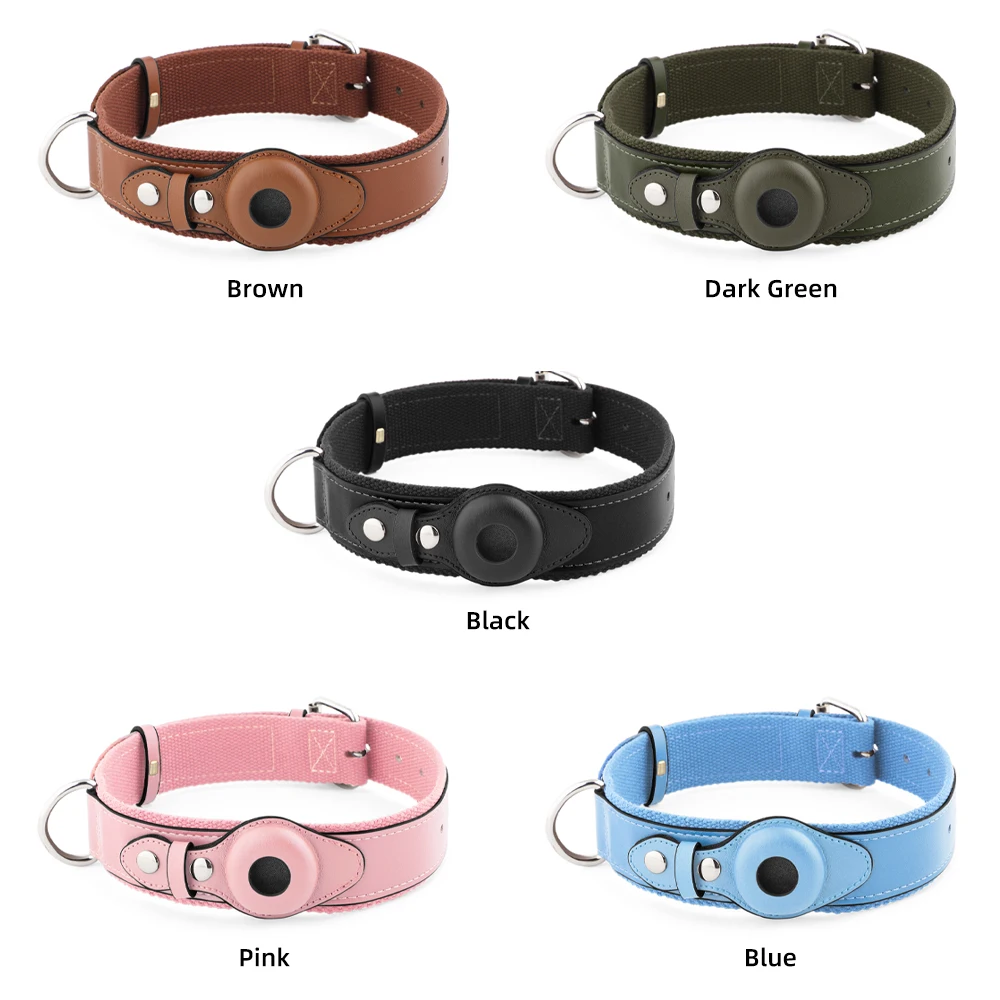 Waterproof Leather Dog Collar with Airtag Holder, Durable
Waterproof Leather Dog Collar with Airtag Holder, Durable