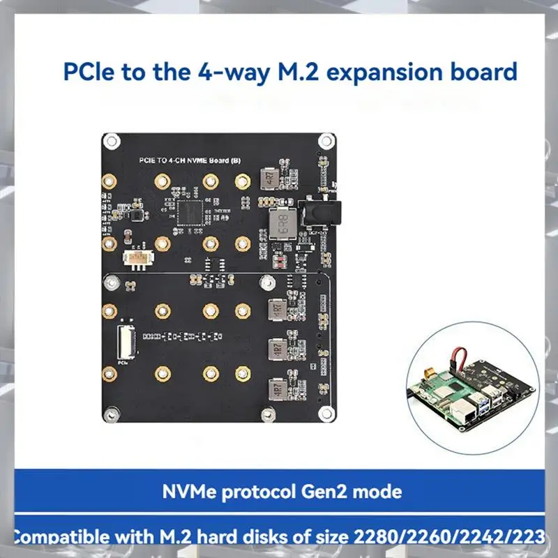 Hot Selling-For Raspberry Pi 5 Pcie To4-CH M.2 Nvme SSD Adapter Board Compatible With2280/2260/2242/2230 M.2 Hard Drives Forpi5,
Hot Selling-For Raspberry Pi 5 Pcie To4-CH M.2 Nvme SSD Adapter Board Compatible With2280/2260/2242/2230 M.2 Hard Drives Forpi5,