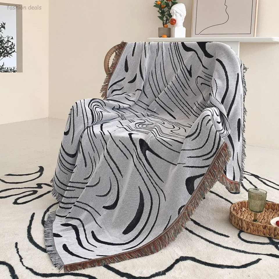 Minimalist Abstract Fringed Throw Blanket, Farmhouse Sofa Blanket, Wall Hanging Tapestry Bed End Decorative Blanket for Bedroom
Minimalist Abstract Fringed Throw Blanket, Farmhouse Sofa Blanket, Wall Hanging Tapestry Bed End Decorative Blanket for Bedroom
