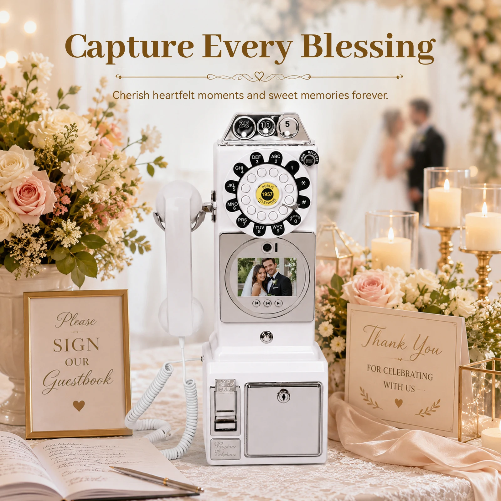 Perfect Wedding Video Guest Book Record Blessings for Parties and Family with 1080P Camera LED Light and 32GB Storage Gift Boxed
Perfect Wedding Video Guest Book Record Blessings for Parties and Family with 1080P Camera LED Light and 32GB Storage Gift Boxed