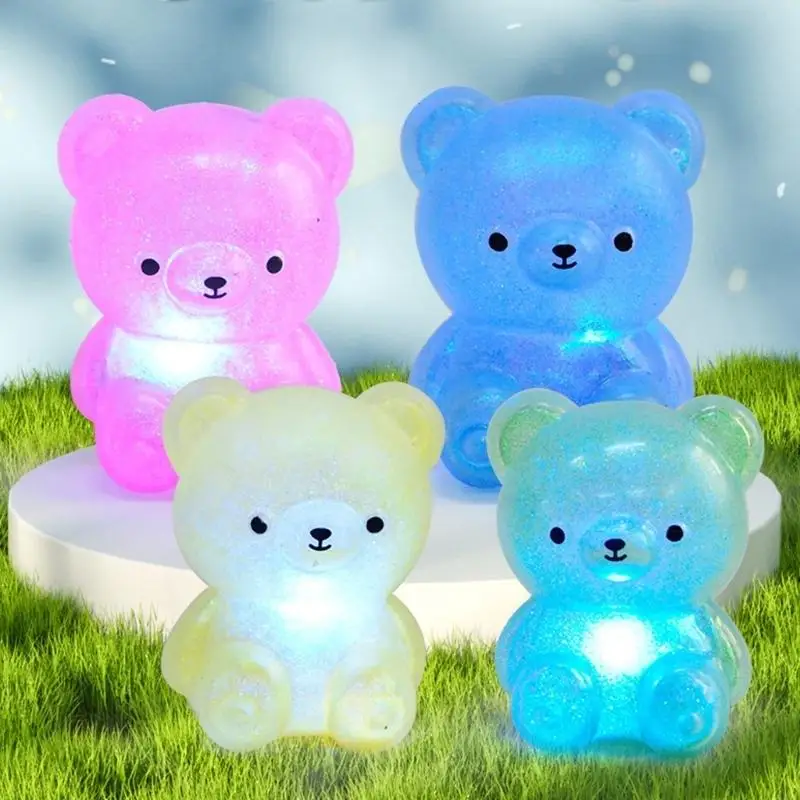 Lovely Stretchy Bear Toy With Glitters Powder And Colorful Light Fun Sensory Development Squeeze Stress Ball for Kids A2UB
Lovely Stretchy Bear Toy With Glitters Powder And Colorful Light Fun Sensory Development Squeeze Stress Ball for Kids A2UB