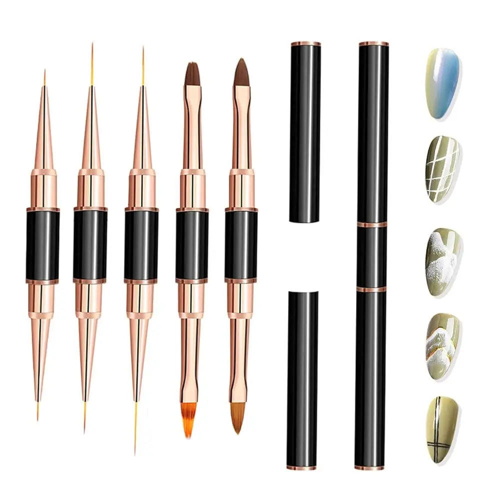 6 Pcs Double-Ended Acrylic Nail Brushes Set - Gel Polish Nail Art Design Pen Painting Tools - Liner And Ombre Brush For Acrylic
6 Pcs Double-Ended Acrylic Nail Brushes Set - Gel Polish Nail Art Design Pen Painting Tools - Liner And Ombre Brush For Acrylic
