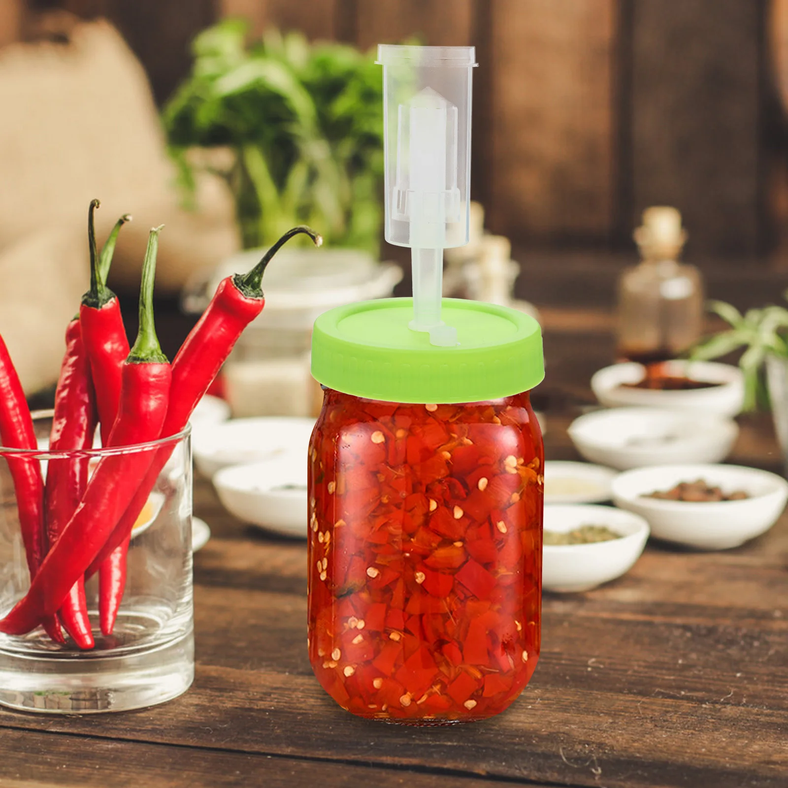 Fermenting Lid Plastic Wide Mouth Jar Lid For Canning Pickle Air Valve Freshness Kitchen Supply Bottle Accessory
Fermenting Lid Plastic Wide Mouth Jar Lid For Canning Pickle Air Valve Freshness Kitchen Supply Bottle Accessory