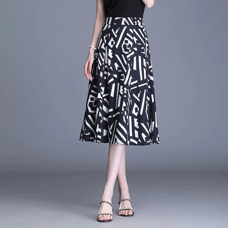 Women Elegant Fashion A-line Mid-long Skirts 2023 Summer Office Lady Elasticity High Waist Loose Casual Print Woman Skirt Ffalda
Women Elegant Fashion A-line Mid-long Skirts 2023 Summer Office Lady Elasticity High Waist Loose Casual Print Woman Skirt Ffalda