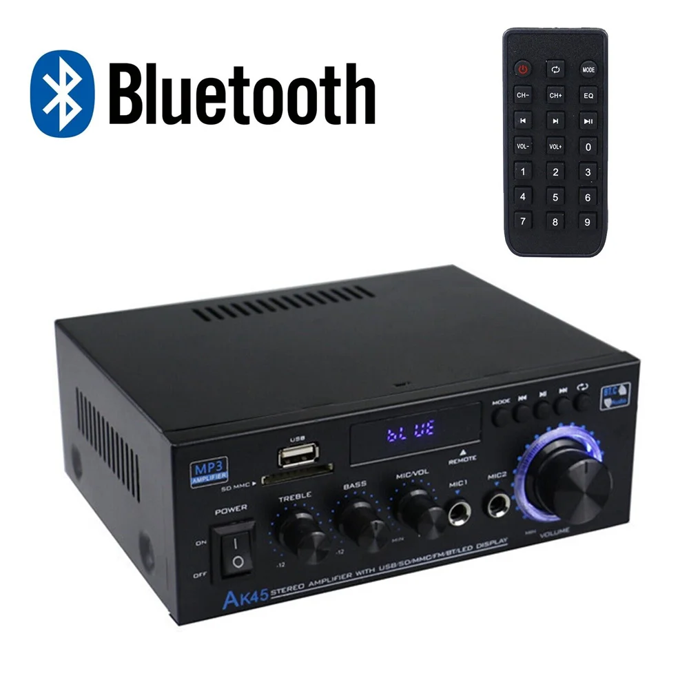 HiFi Digital Bluetooth Audio Amplifier MP3 Channel Sound Power AMP stereo Home Automotive Car for Speakers
HiFi Digital Bluetooth Audio Amplifier MP3 Channel Sound Power AMP stereo Home Automotive Car for Speakers